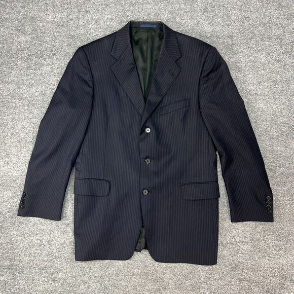 Daniel Cremieux Blazer Mens 42 Navy Pinstripe Classic 3 Button Notch Lapel *READ - Picture 2 of 13